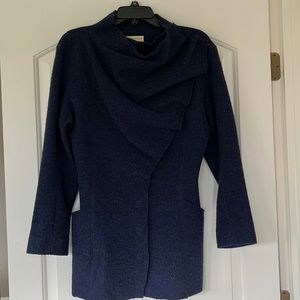 Heather navy boiled wool jacket or blazer